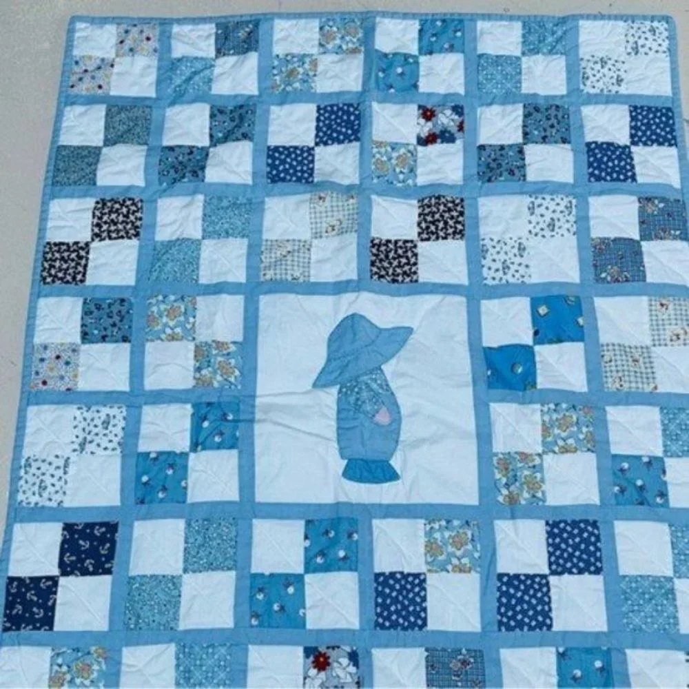 Baby Crib Quilt 32 X 48.5 Unisex Patchwork Floral Dog‎ Bunny Nautical Airplane